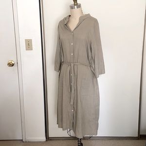 Linen Button-up dress. Made in Korea.